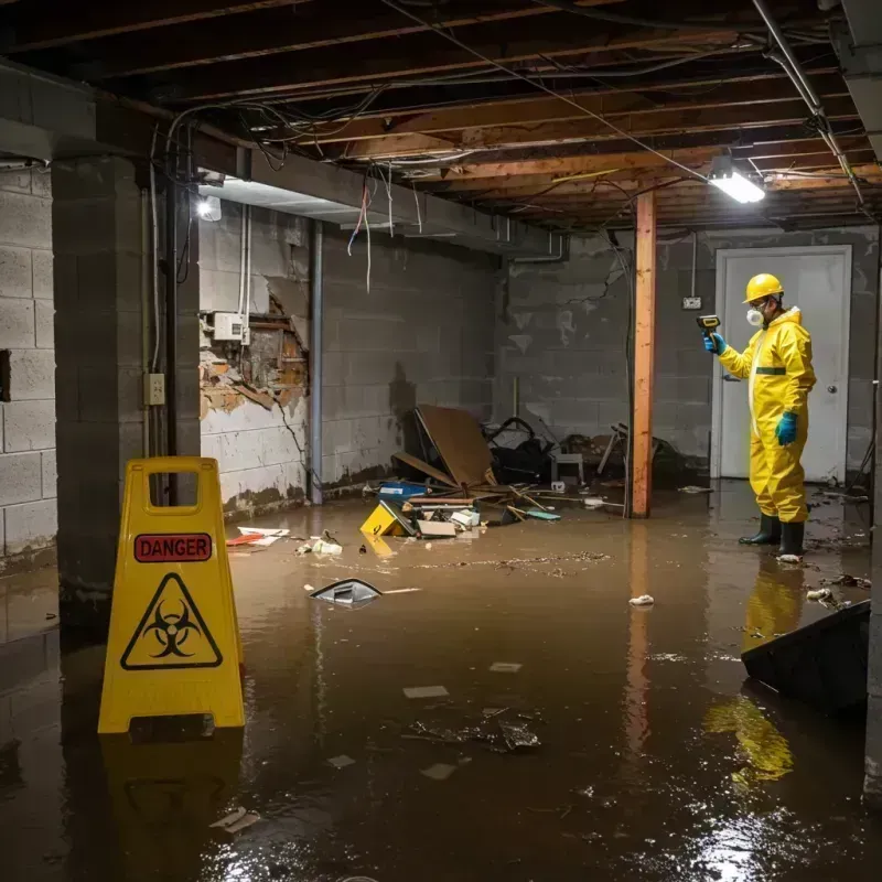 Flooded Basement Electrical Hazard in Sherman, IL Property